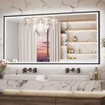 3 Color Frontlit & Backlit LED Bathroom Mirror Anti-Fog Dimmable Wall Mounted Vanity Mirror 3000K 4500K 6000K IP54 Waterproof