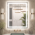 3 Color Backlit LED Bathroom Mirror Anti-Fog Dimmable Wall Mounted Vanity Mirror 3000K 4500K 6000K IP54 Waterproof