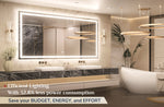 3 Color Backlit LED Bathroom Mirror Anti-Fog Dimmable Wall Mounted Vanity Mirror 3000K 4500K 6000K IP54 Waterproof