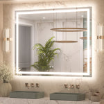 3 Color Energy Saving Frontlit & Backlit LED Bathroom Mirror Anti-Fog Dimmable Wall Mounted Vanity Mirror 3000K 4500K 6000K