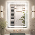 3 Color Backlit LED Bathroom Mirror Anti-Fog Dimmable Wall Mounted Vanity Mirror 3000K 4500K 6000K IP54 Waterproof