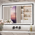 3 Color Frontlit & Backlit LED Bathroom Mirror Anti-Fog Dimmable Wall Mounted Vanity Mirror 3000K 4500K 6000K IP54 Waterproof