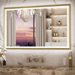 3 Color Frontlit & Backlit LED Bathroom Mirror Anti-Fog Dimmable Wall Mounted Vanity Mirror 3000K 4500K 6000K IP54 Waterproof