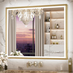 3 Color Frontlit & Backlit LED Bathroom Mirror Anti-Fog Dimmable Wall Mounted Vanity Mirror 3000K 4500K 6000K IP54 Waterproof