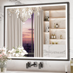 3 Color Frontlit & Backlit LED Bathroom Mirror Anti-Fog Dimmable Wall Mounted Vanity Mirror 3000K 4500K 6000K IP54 Waterproof