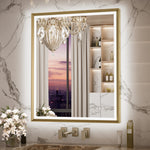 3 Color Frontlit & Backlit LED Bathroom Mirror Anti-Fog Dimmable Wall Mounted Vanity Mirror 3000K 4500K 6000K IP54 Waterproof